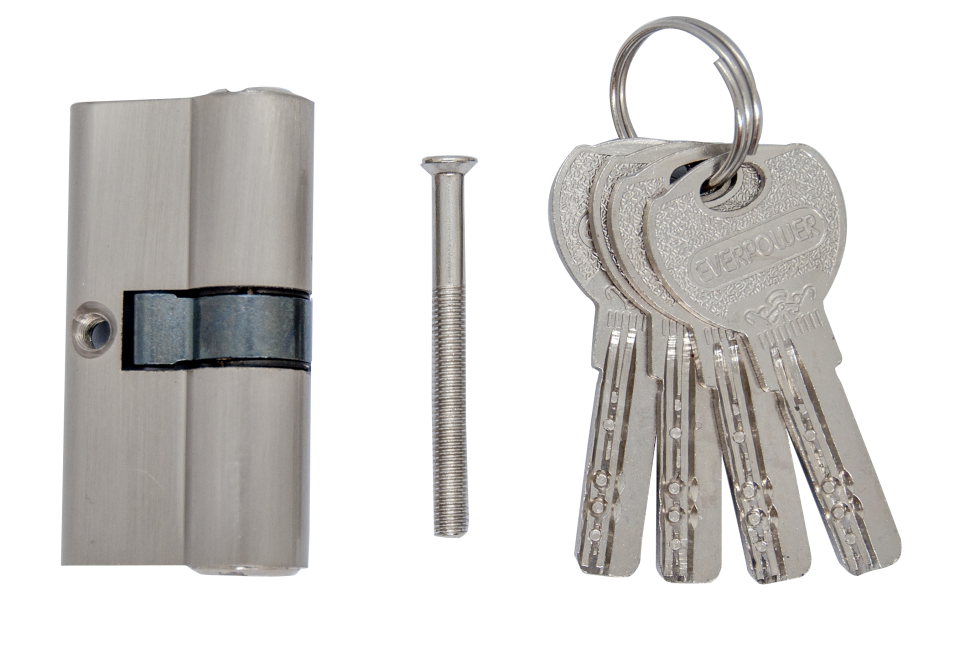 Symmetrical door lock cylinder with 4 keys 60x32.5x16.5x9.5