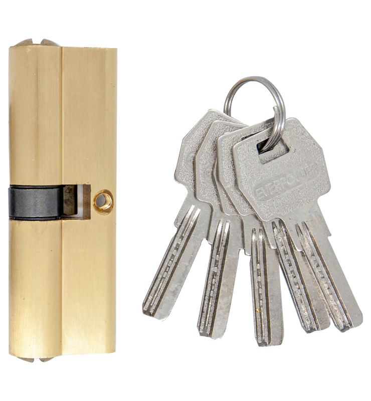 Symmetrical door lock cylinder with 5 keys 60x32.5x16.5x9.5