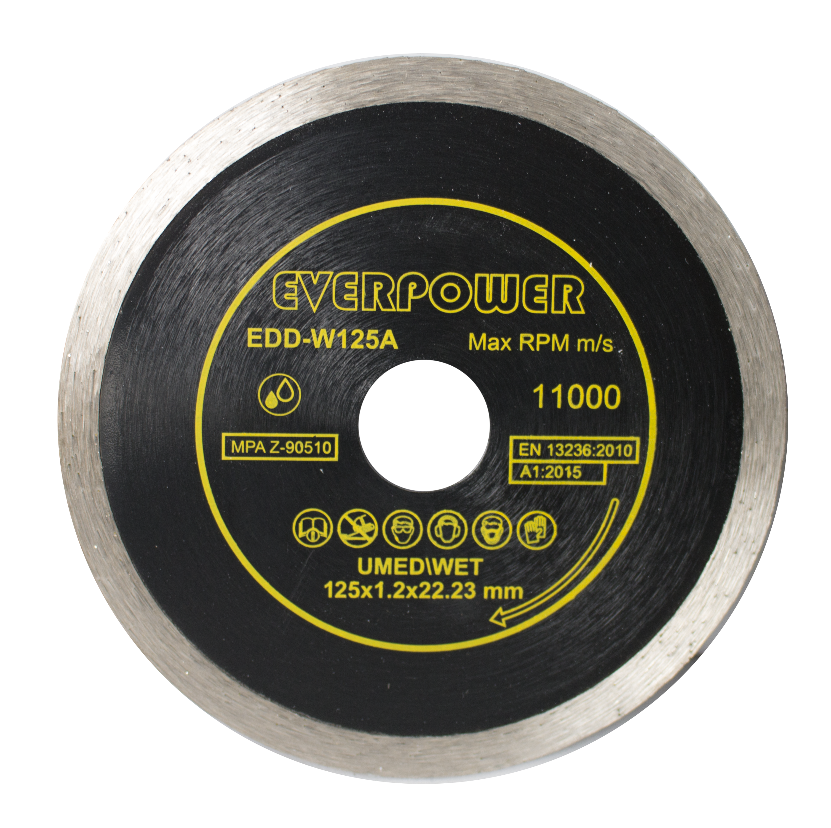 Gyémánt vágótárcsa nedves vágáshoz 125*1.2*22.23