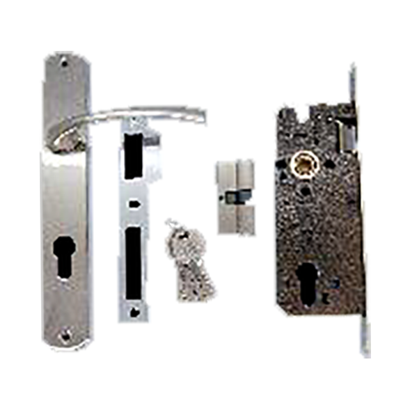 Zámok do dverí 85 s vložkou ф15, 4 kľúčmi a kľučkou BRONZ